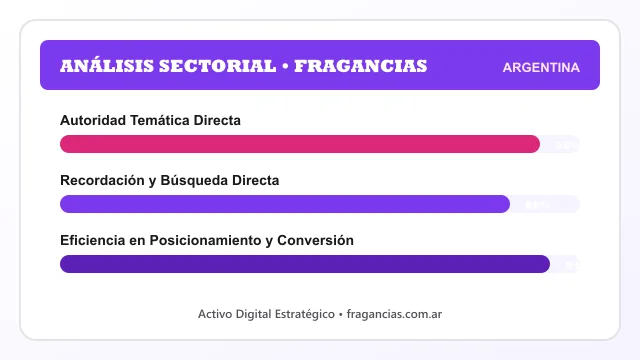 Identidad visual y presentación comercial del nombre de dominio fragancias.com.ar en venta