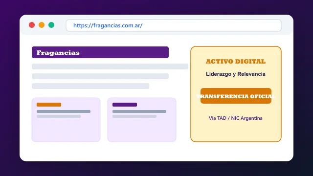 Ecosistema digital, branding y proceso de cesión registral formal de fragancias.com.ar